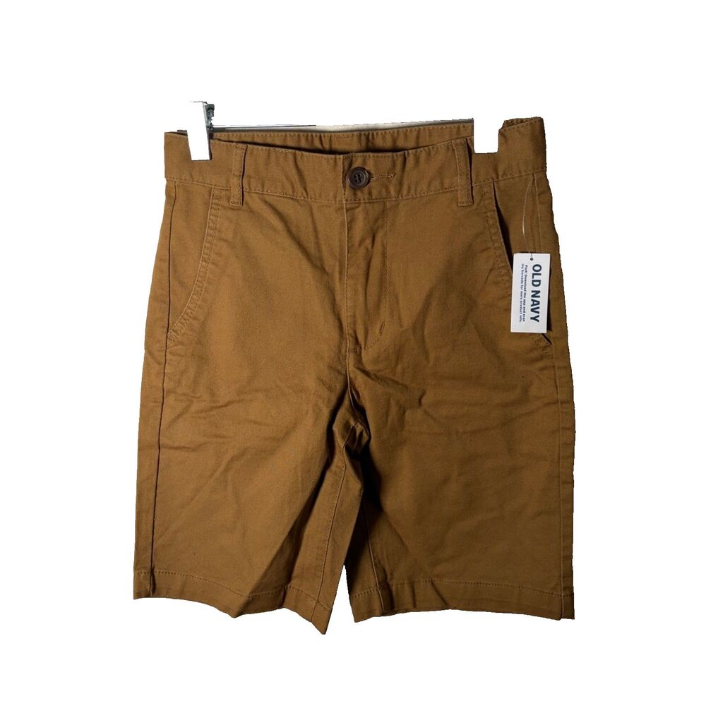 Old Navy Shorts Boy's 12 Slim Brown Chino Casual Built in Flex 8" Inseam